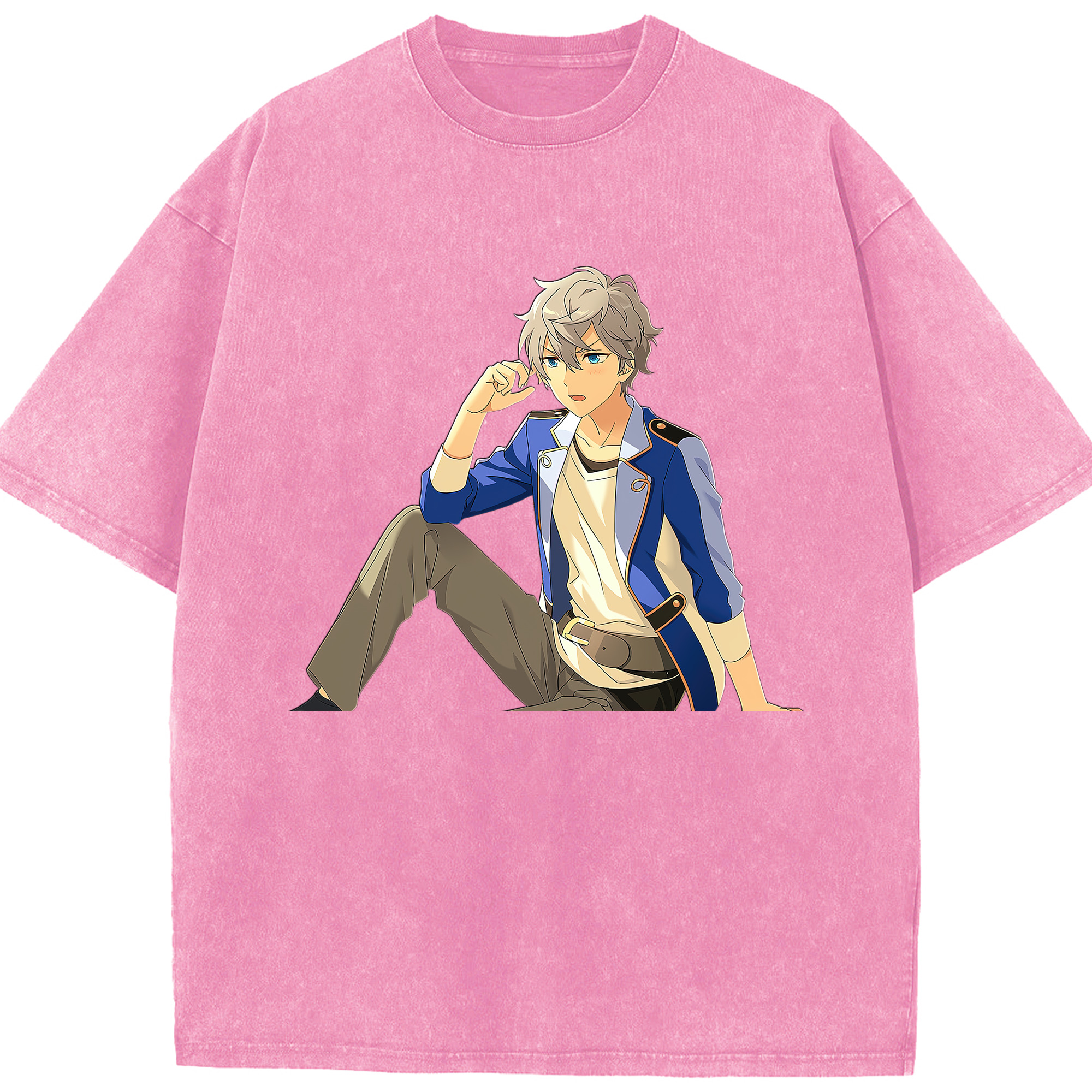 （画像用） あんさんぶるスターズ! Ensemble Stars 綿100% ヴィンテージ風 半袖Tシャツ（フロントプリント）